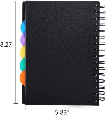 PP Cover A5 Project Notebook with Horizontal Line Inside Pages and Colored PP Dividers